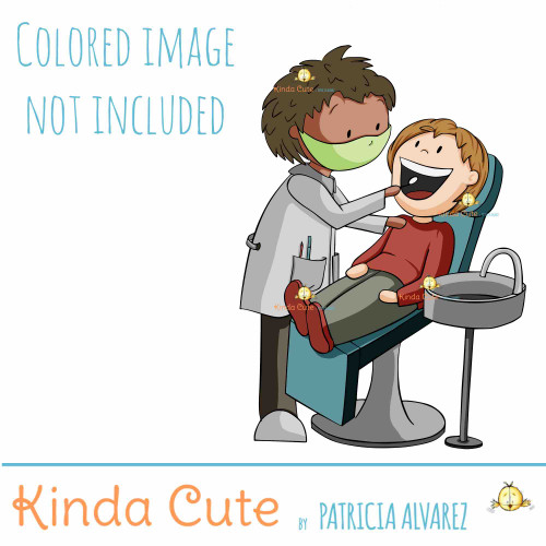 Dentist working digital stamp