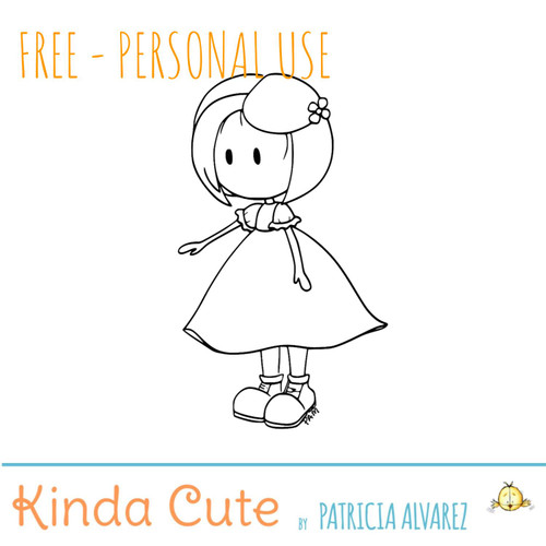 Free Just a Girl Digital Stamp