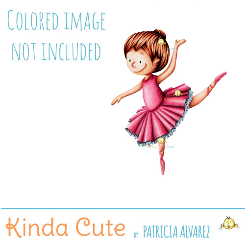 Ballerina dancing digital stamp