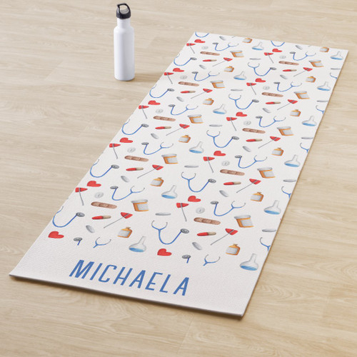 Personalized Nurse Medicine Equipment Pattern Yoga Mat