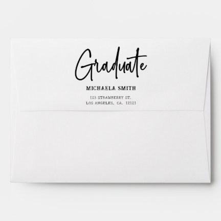 Simple Blue Math Return Address Graduation envelope