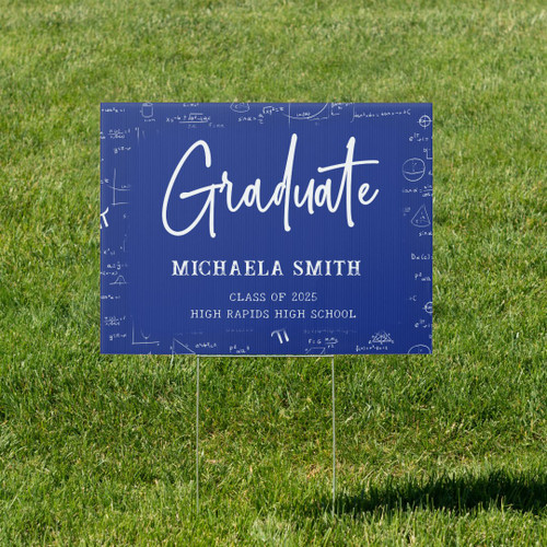 Simple Blue Math Graduate Class Sign