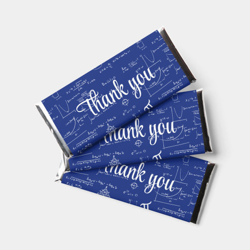 Simple Blue White Mathematics Thank You Hershey Bar Favors