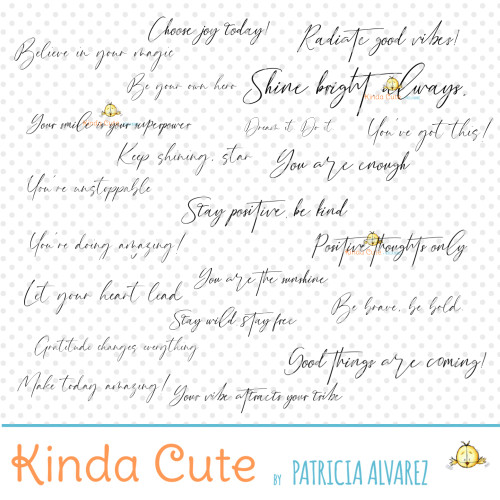 Script Uplifting Sentiments for Card Making and Scrapbooking. 22 PNG, 22 JPG, 1 PDF file ready to print.