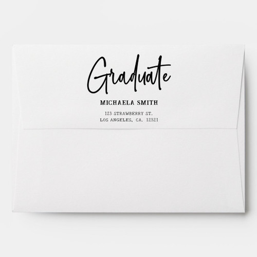 Simple Maroon Math Return Address Graduation Envelope