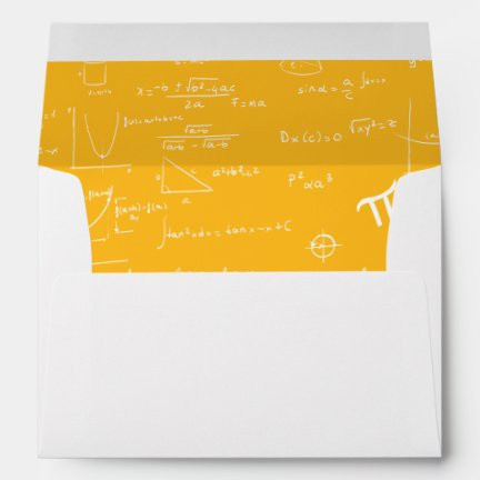 Modern Yellow Return Address Math Graduation Envelope