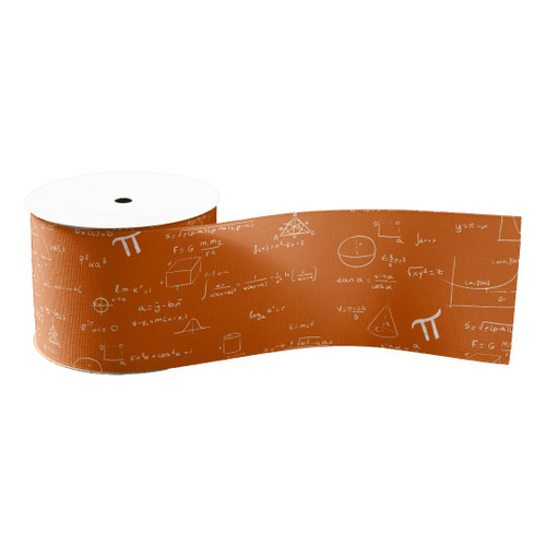 Orange and white math formulas and equations craft grosgrain ribbon