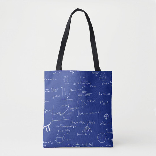 Blue Math Teacher Mathematics Equations Algebra Tote Bag
