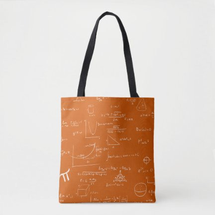 Orange Math Teacher Mathematics Equations Algebra Tote Bag