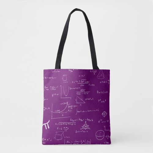 Purple Math Teacher Mathematics Equations Algebra Tote Bag