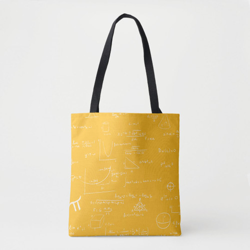 Yellow Math Teacher Mathematics Equations Algebra Tote Bag