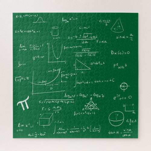 Green Mathematic Formulas and Equations Jigsaw Puzzle