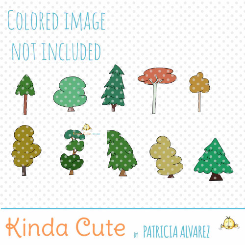 Tree filler digital stamp set