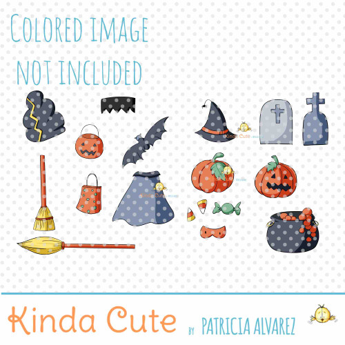 Halloween filler digital stamp set