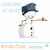 Snowman and bird digital stamp