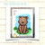 Little bear sitting digital stamp. Black and white only