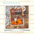 Rabbit among pumpkins digital stamp. Black and white only.