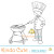 Chef digital stamp. Cook doing barbecue.