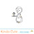 Waiter Penguin Digital Stamp. Black and white only