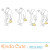 Collection of black and white digital stamps featuring cartoon hot dogs