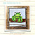 Frog digital stamp. Black and white only.
