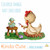 Chicken painting eggs Easter digital stamp