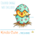 Easter Bird digital stamp of a little bird hatching from an egg in its nest, ideal for cards and scrapbooking