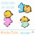 Autism awareness digital stamp set with birds and puzzle pieces.