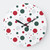 Festive Red and Green Polka Dot Christmas Round Clock