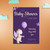 Baby Dragon with Purple Balloon Girl Baby Shower Invitation