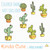 Set of 8 cactus digital stamp
