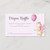 Pastel Pink Baby Dragon with Balloon Diaper Raffle Enclosure Card