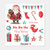 Red and green cute Santa Claus Christmas Scrapbook Sticker