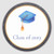 Cerulean Blue Graduation Hat Class of Classic Round Sticker