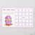 Baby Chicken Hatching Pink Baby Shower Bingo Card