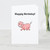 Minimalist Pink Pig Personalized Birthday Card