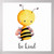 Be Kind Yellow and Pink Bee Kids Nursery Poster