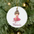 Ballerina Dancer with Pink Leotard Kids Christmas Ceramic Ornament