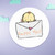 Cute little bird flying with a letter Happy Mail Classic Round Sticker