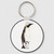 Elegant Grey and White Emperor Penguin with Baby keychain