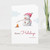 Cute Snowman Roasting Marshmallow Pink Christmas Holiday Card