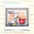 handmade card using little cat and mouse inside a cup digital stamps