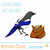 Magpie with treasure digital stamp for card making and scrapbooking.