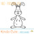 Cute Easter Rabbit Free Digital Stamp - Personal Use Only