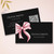 Simple Elegant Black Pink Bow QR Code Business Card