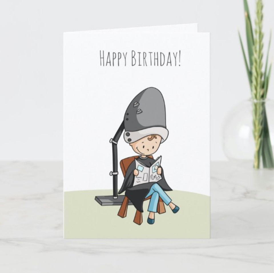 Hairdresser Happy Birthday Personalized Card - Kinda Cute by Patricia