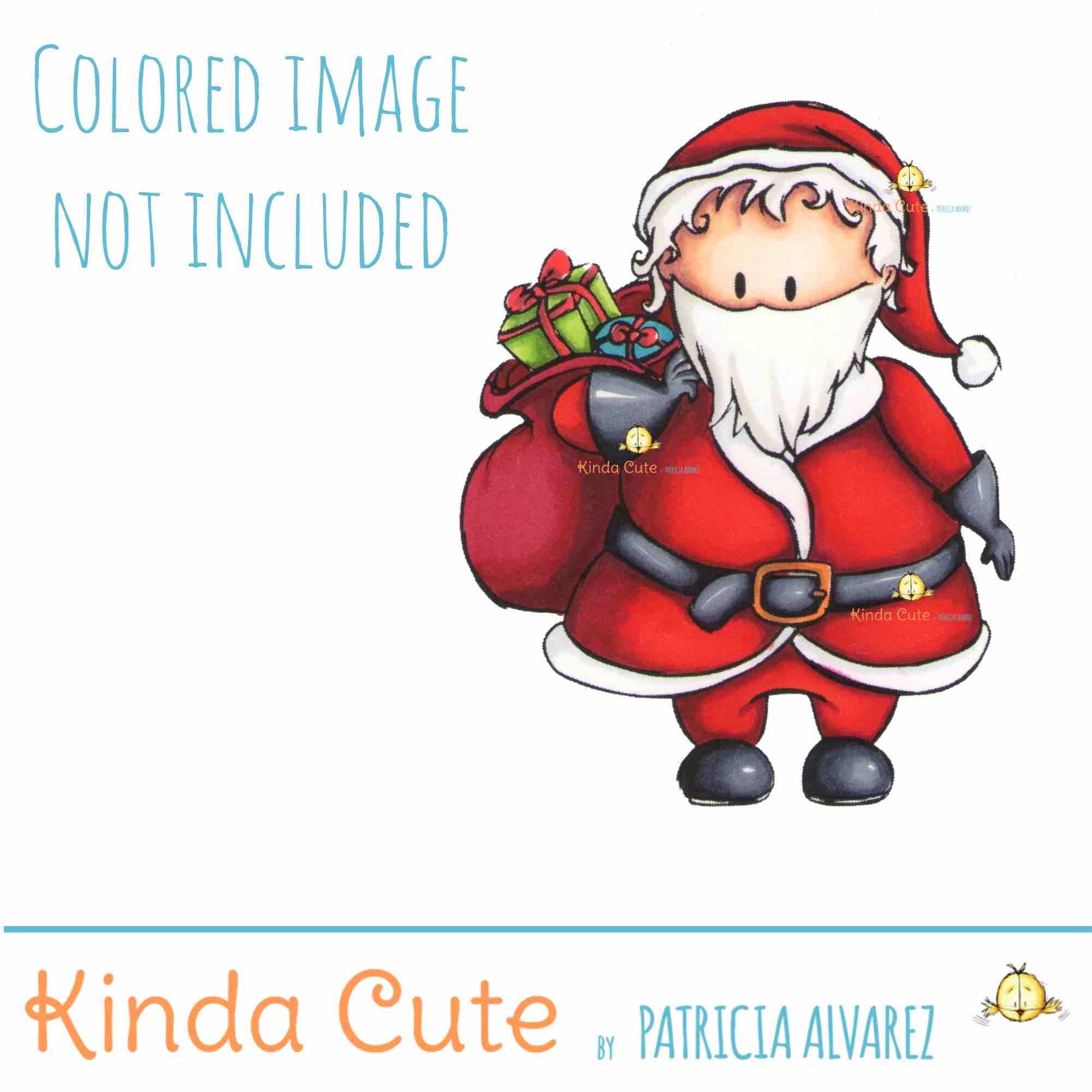 Santa Claus with presents digital stamp
