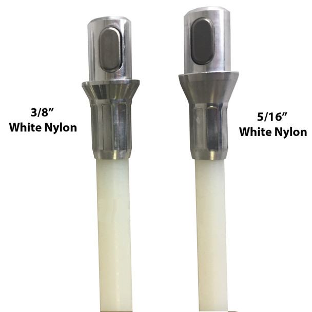 Small ButtonLok White Nylon Dryer Vent Cleaning FlexRods