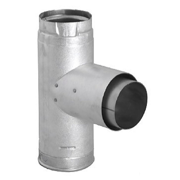 PelletVent Pro Adapter Tee with Cleanout Tee Cap