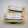 Big Bottom Babybucker True Splitting Mini Humbucker set with White tops and Creme rings